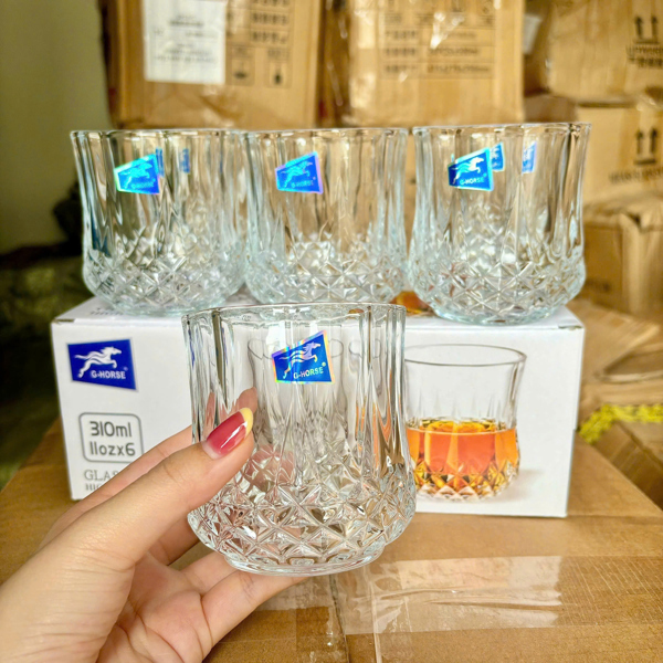 Set 6 Ly Thuỷ Tinh 225ml BM8707-11 (Thùng 12 Set)