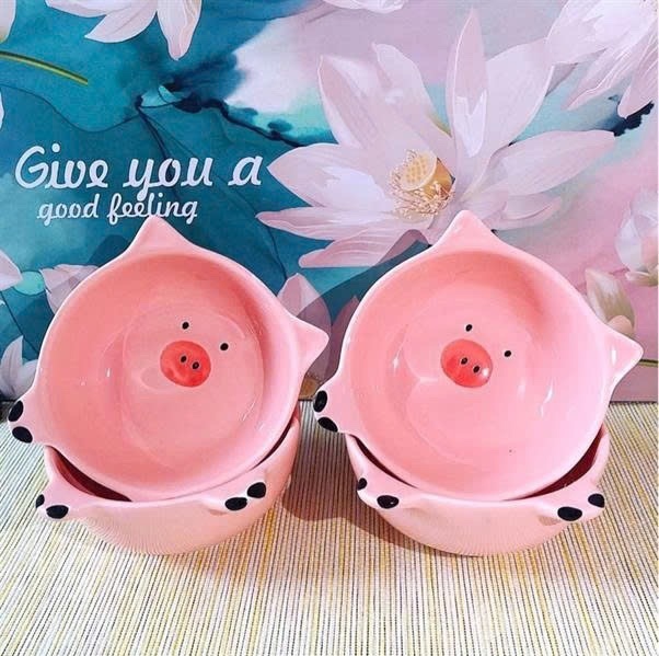 Chén Sứ Ăn Dặm Heo Hồng (Thùng 180)