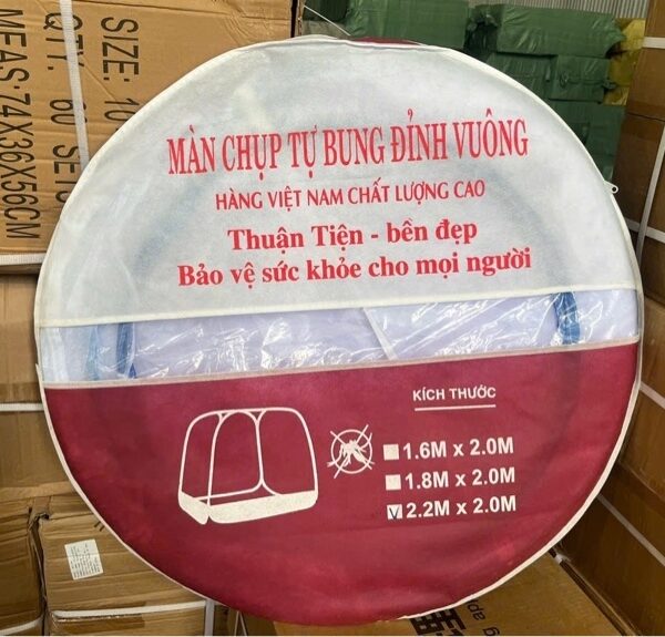 Màn Bung Đỉnh Vuông 1M8 Không Viền (Thùng 50)