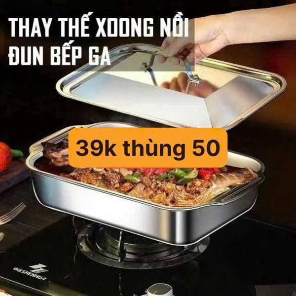 Khay Inox Kèm Nắp (Thùng 50)