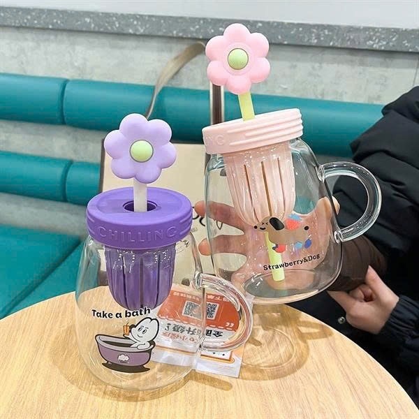 Ly Thuỷ Tinh Hoa Cúc Size Đại 1000ML (Thùng 36)
