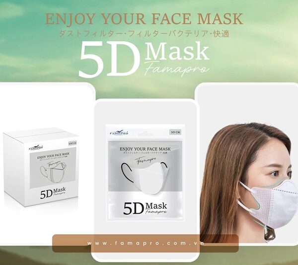Khẩu Trang 5D Mask 3 Lớp (Thùng Mini 100 cái)