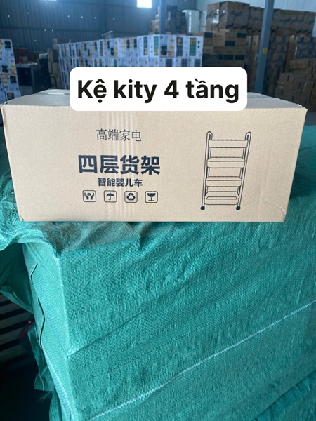 Kệ Nhựa 4 Tầng Có Bánh Xe Họa Tiết (Bao 30)
