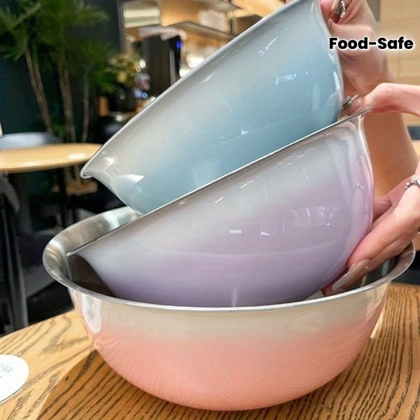 Set 3 Thau INOX Chia Vạch Có Màu (Thùng 200)