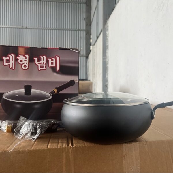 Chảo Bụng Lớn 24cm Nắp Kính (Thùng 12)