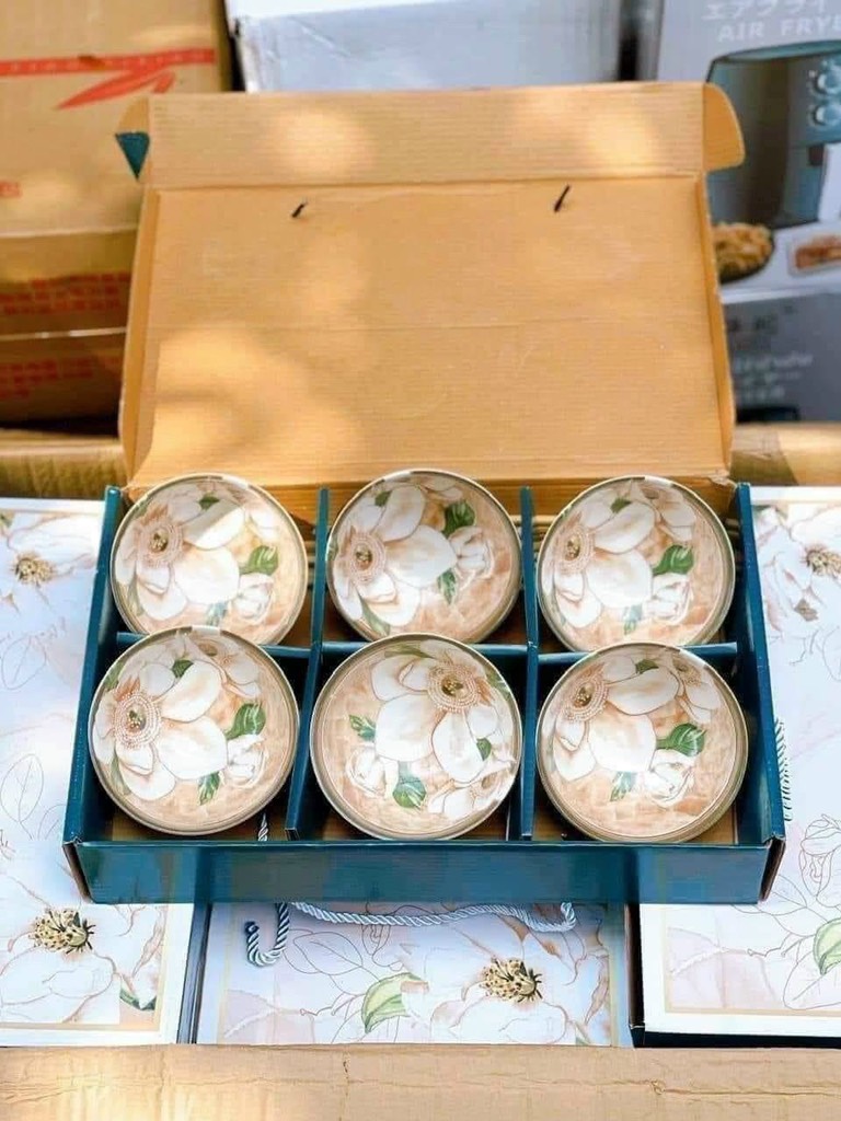 Bộ 6 Chén Hoạ Tiết Hoa Trà (Thùng 24)