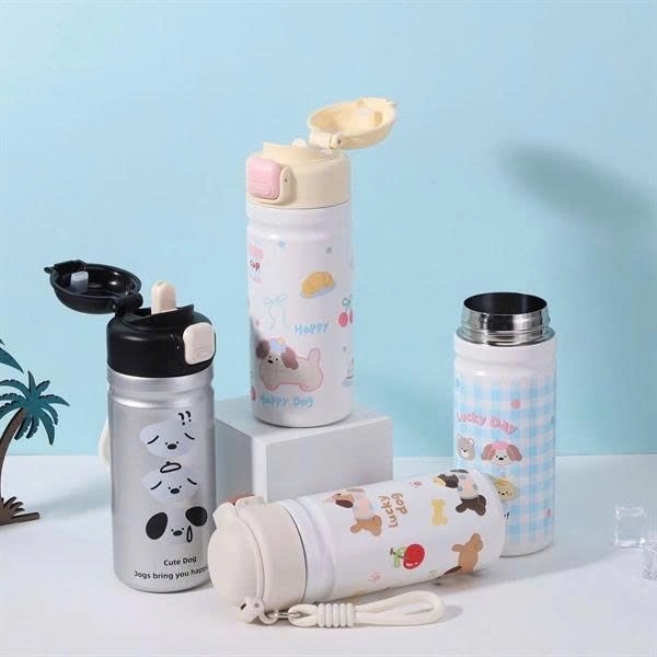 Bình Inox Trẻ Em Nắp Bấm Cute 450ML (Thùng 60)