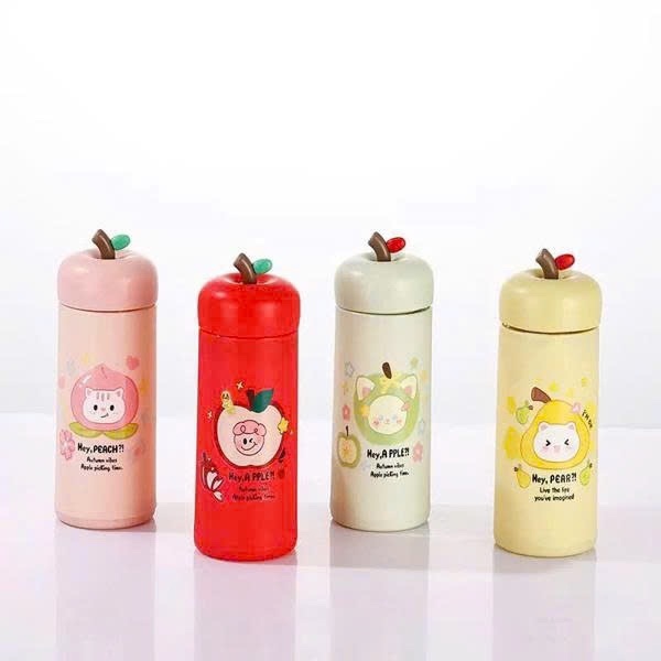 Bình Nước Thuỷ Tinh Nắp Táo 400ml (Thùng 80)