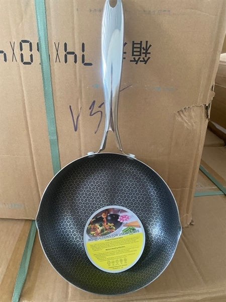 Chảo Inox Tổ Ong 18cm Cán Dài (Thùng 40)