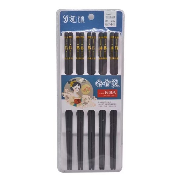 Set 10 Đôi Đũa 3 Sọc Vàng Hình Cô Gái Nhật (Thùng 100)