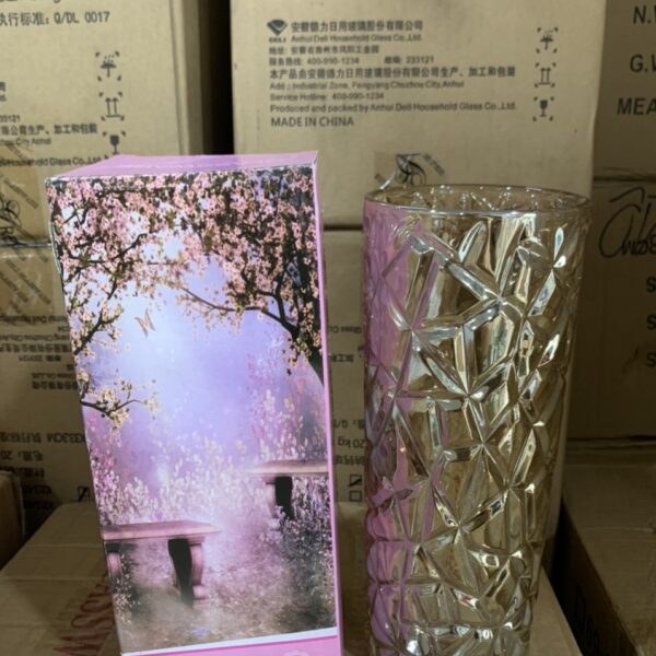 Bình Hoa 25cm Kim Cương Ống Vàng (Thùng 15 cái)