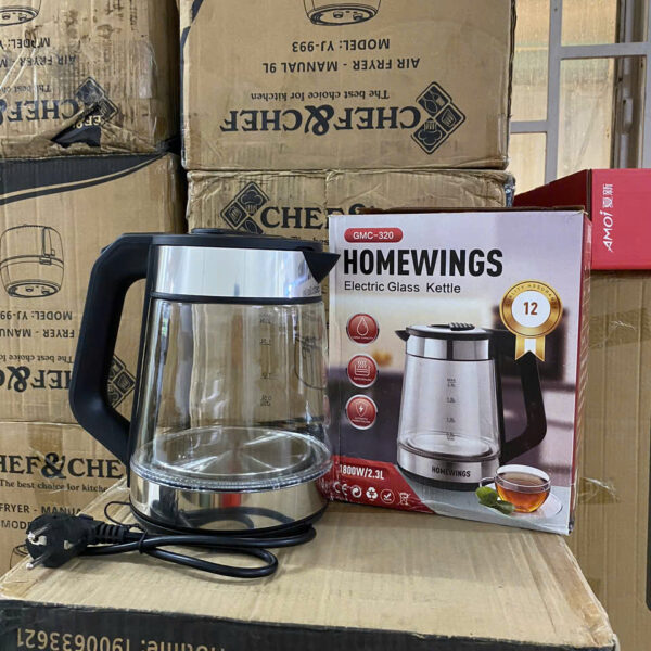 Ấm Đun Thủy Tinh 2.3L HomeWing (Thùng 12 Cái)