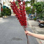 Cành Đông Đào Giả Trang Trí Tết 12 Nhánh (Thùng 400 Cành)